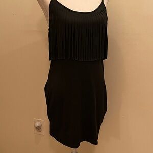 Chic Black Fringe Mini Dress